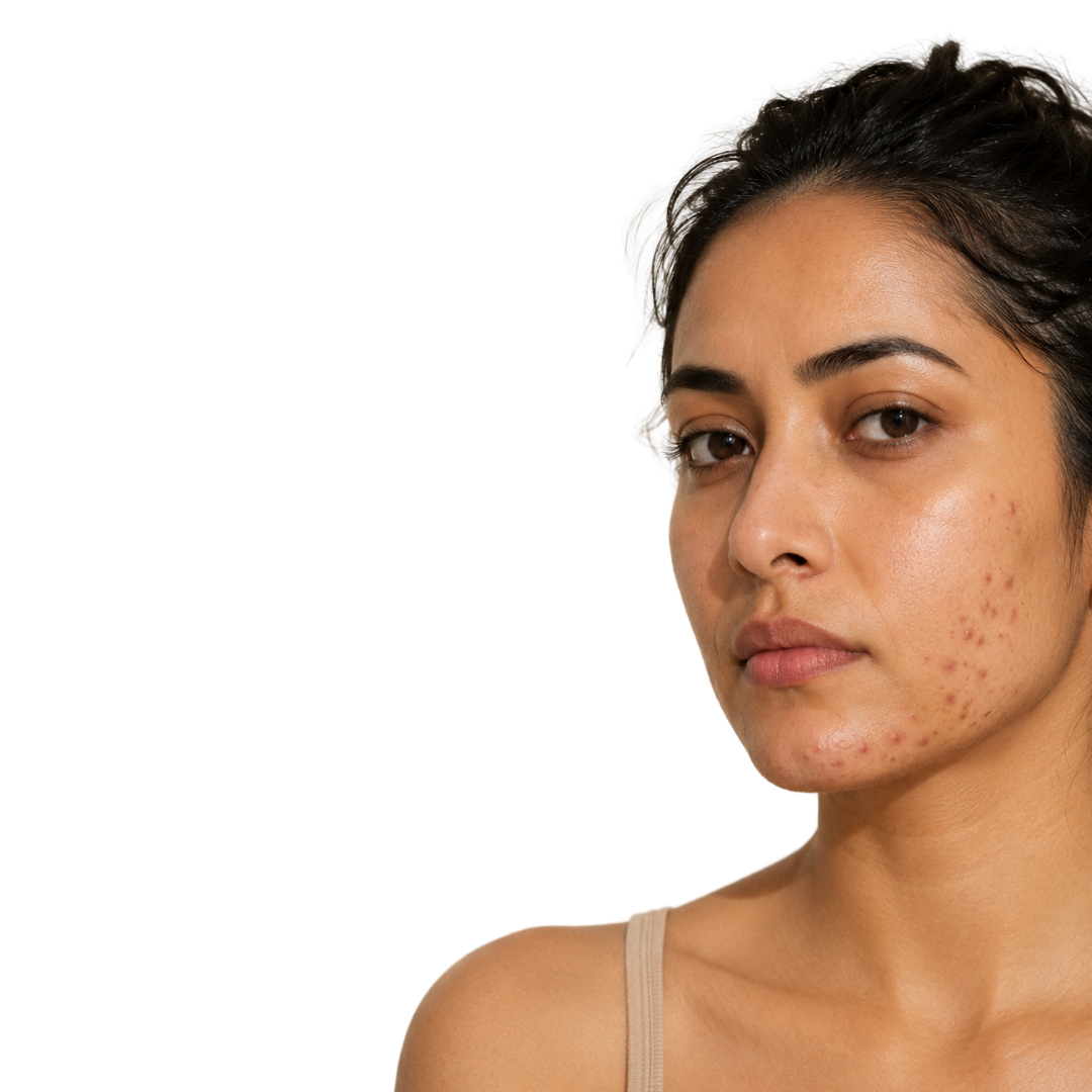 Acne with a pattern,