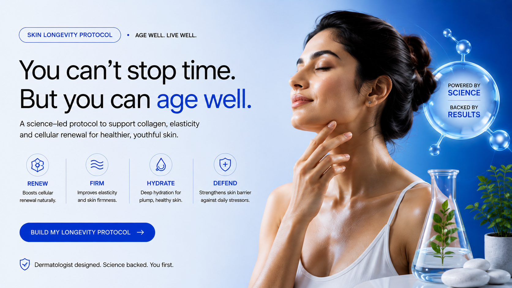 Skin longevity protocol — renew, firm, hydrate and defend for healthier, youthful skin